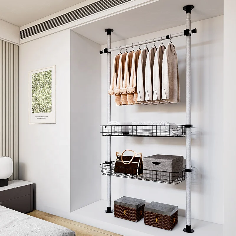 どうやって 防錆伸縮ハンガーワードローブクローゼットロッド調節可能な服ワードローブポール伸縮服オーガナイザー Buy Adjustable