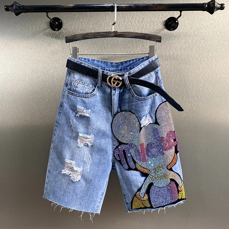 Women's Thin Straight Ripped Jeans 2021 