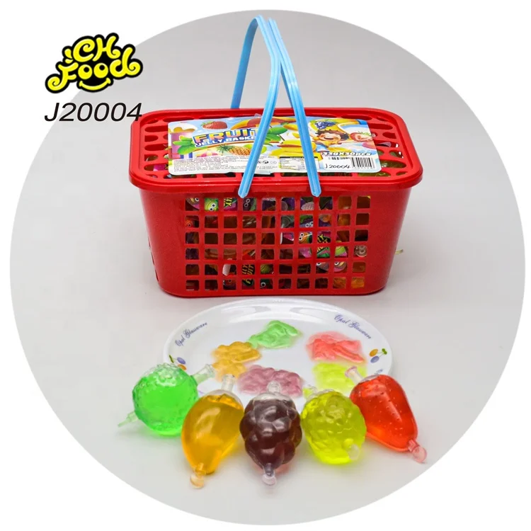 Basket Packing Fruit Shape Jelly Pudding Wholesale Mango Apple Strawberry Grape Pineapple Jelly Pudding Sweet
