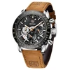 8 Black Dial Silver Case -- Leather Belt