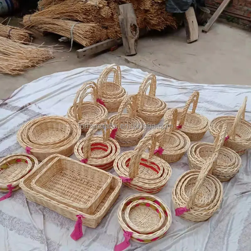 Wicker Woven Basket,Multipurpose Natural Willow Basket With Handle For Storage And Decoration