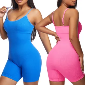 Women's Seamless One-Piece Bodysuit Fitness Sports High Elastic Rib Yoga Shapewear Hip Lift Body Shaping Breathable 1 Piece