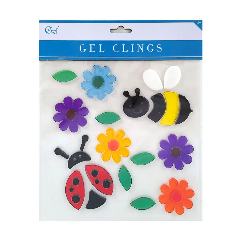 Spring Summer Easter Window Sticker Gel Cling for Children Kid Decoration Include Egg Chick Bee Cute Jelly Cling Holiday