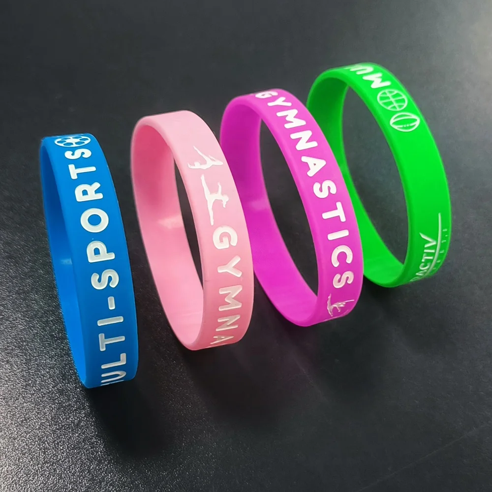 Crystal Code Striped Inspirational Football Bracelets 5Mm Pearl Basketball Rubber Wristbands Bracelet Rainbow Silicone Wristband