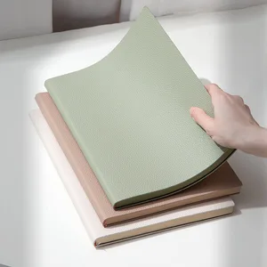 Lychee Grain Pattern A5 Business Office Meeting Record Book Lined Pages Soft PU Leather Cover B5 Corporate Notebook with Logo