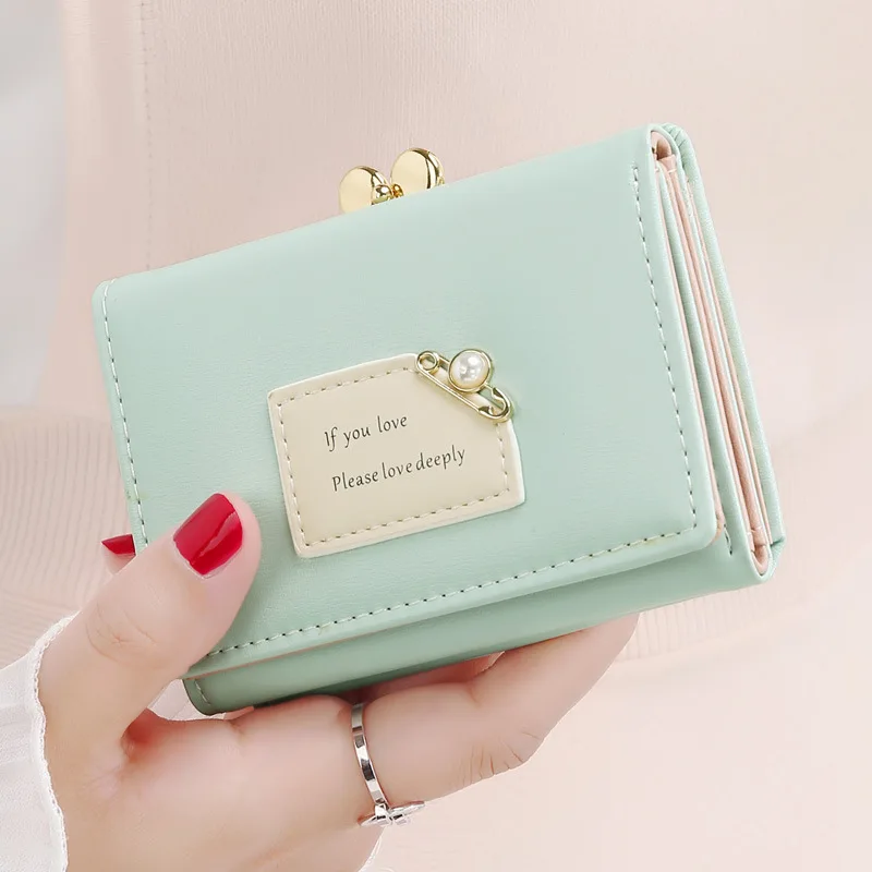 Ladies Simple Female Short New Student Korean Version Cute Multifunctional Mini Card Bag Small Purse Coin Purse