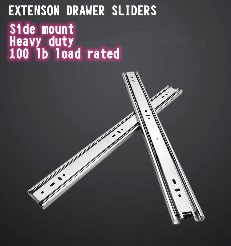 45mm Furniture Hardware Full Extension 3 Fold Slides Furniture Hardware