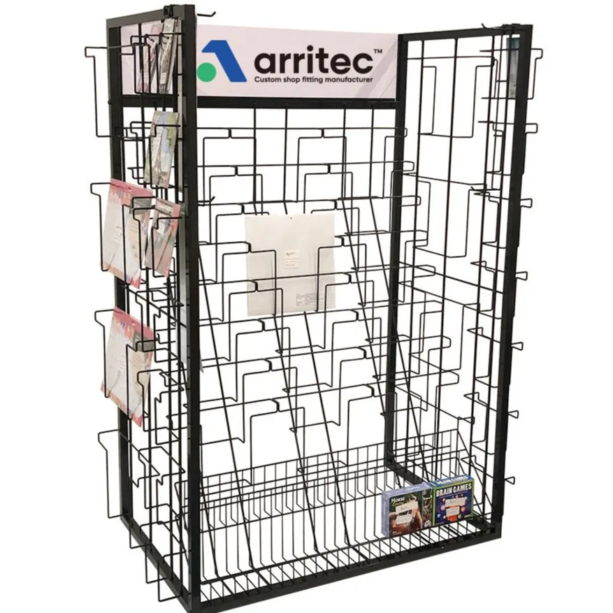 Postcard Display Stand Rack Wire Pocket Display Racks Floor Standing Metal CD Dvd Calendar Magazine Display Rack Stand