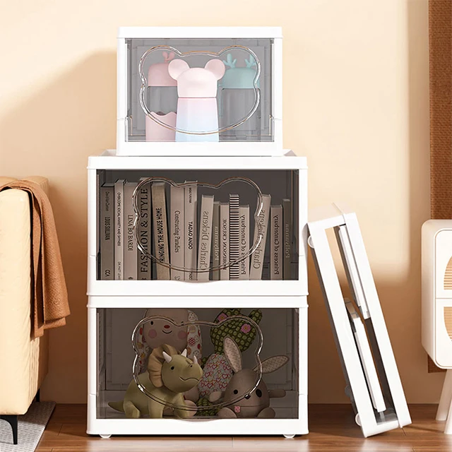 Multi use Foldable Easy Install Storage Box DIY Combination Folding  Storage Cabinet for Home Office Clothing Organizer