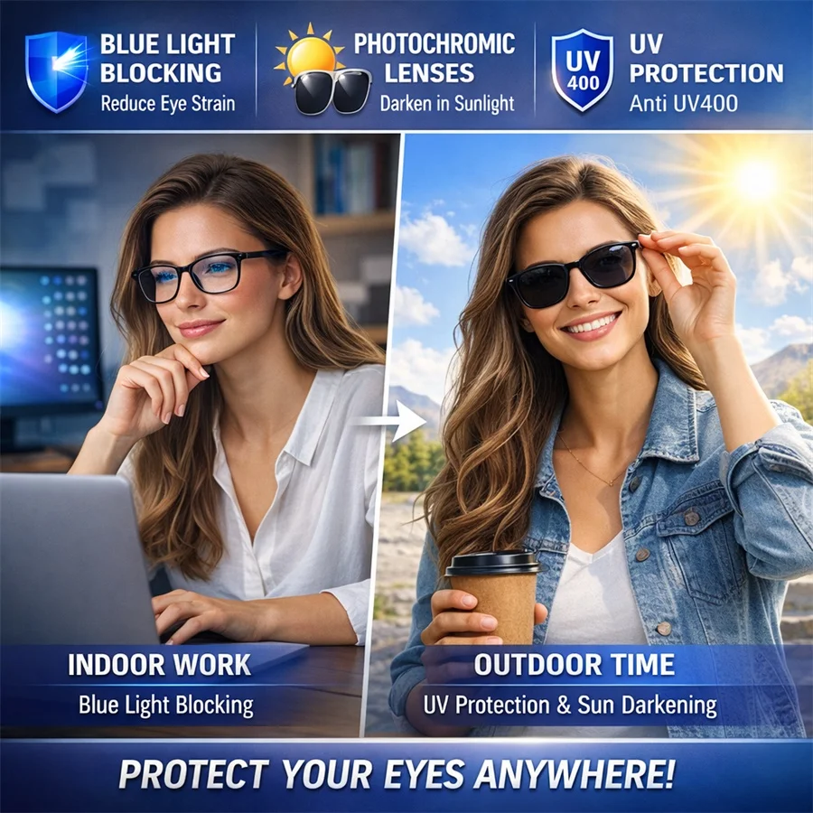 LOT OF 14 BLUE LIGHT BLOCKING TRANSITION FASHION GLASSES -ALL BRAND NEW! blue blocker glasses sold on Temu United States main image 3