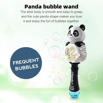 Aooess – Baguette à Bulles Lumineuse Panda – Recharge USB – 6 Sorties – Cadeau Enfant 3-10 Ans – LED Colorées