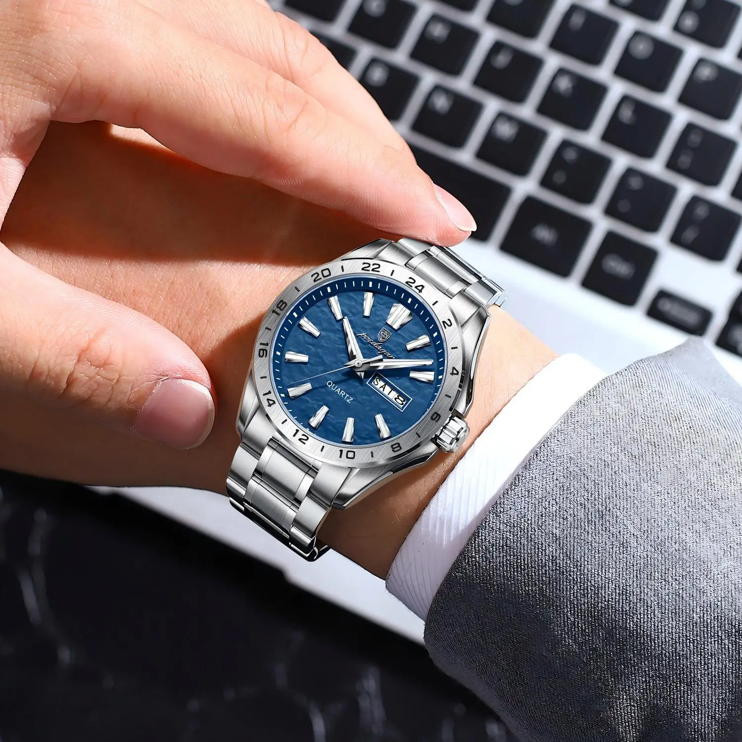 Poedagar 683 Men's Dual Calendar Luminous Watch