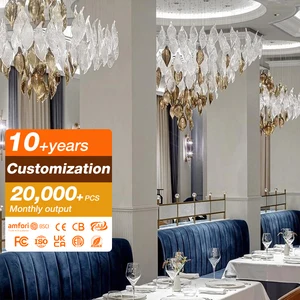 Modern LED Full Crystal Ceiling Lamp Chandelier With Adjustable Height Golden Special Leaf for Living Dining Room Hotel Lighting