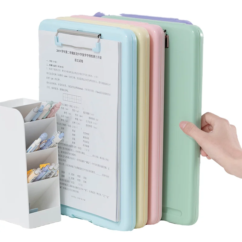 Customization Plastic Storage Clipboard A4 Color File Folder Document Box Filing Organizer Products