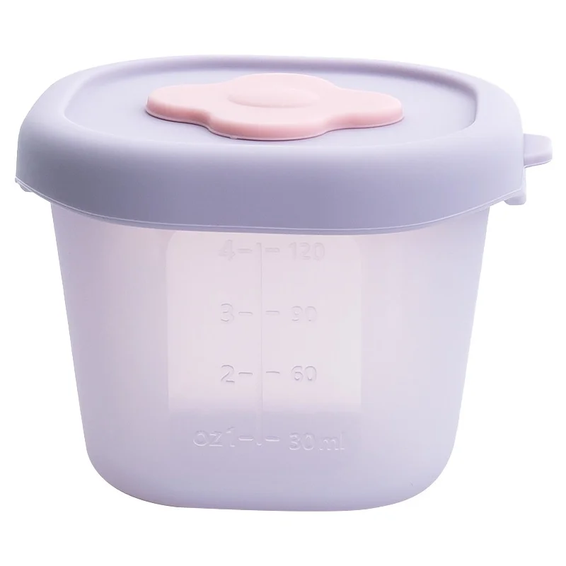 Baby Silicone Mold for Complementary Food Steam Cook Meat Puree Ice Compartment with Frozen Storage Food Packaging Box