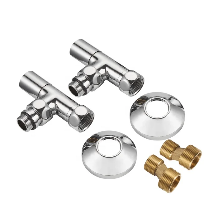 Brass Chrome Heated Towel Rack / Radiator Heating Valves Pack  BJ22012-JS