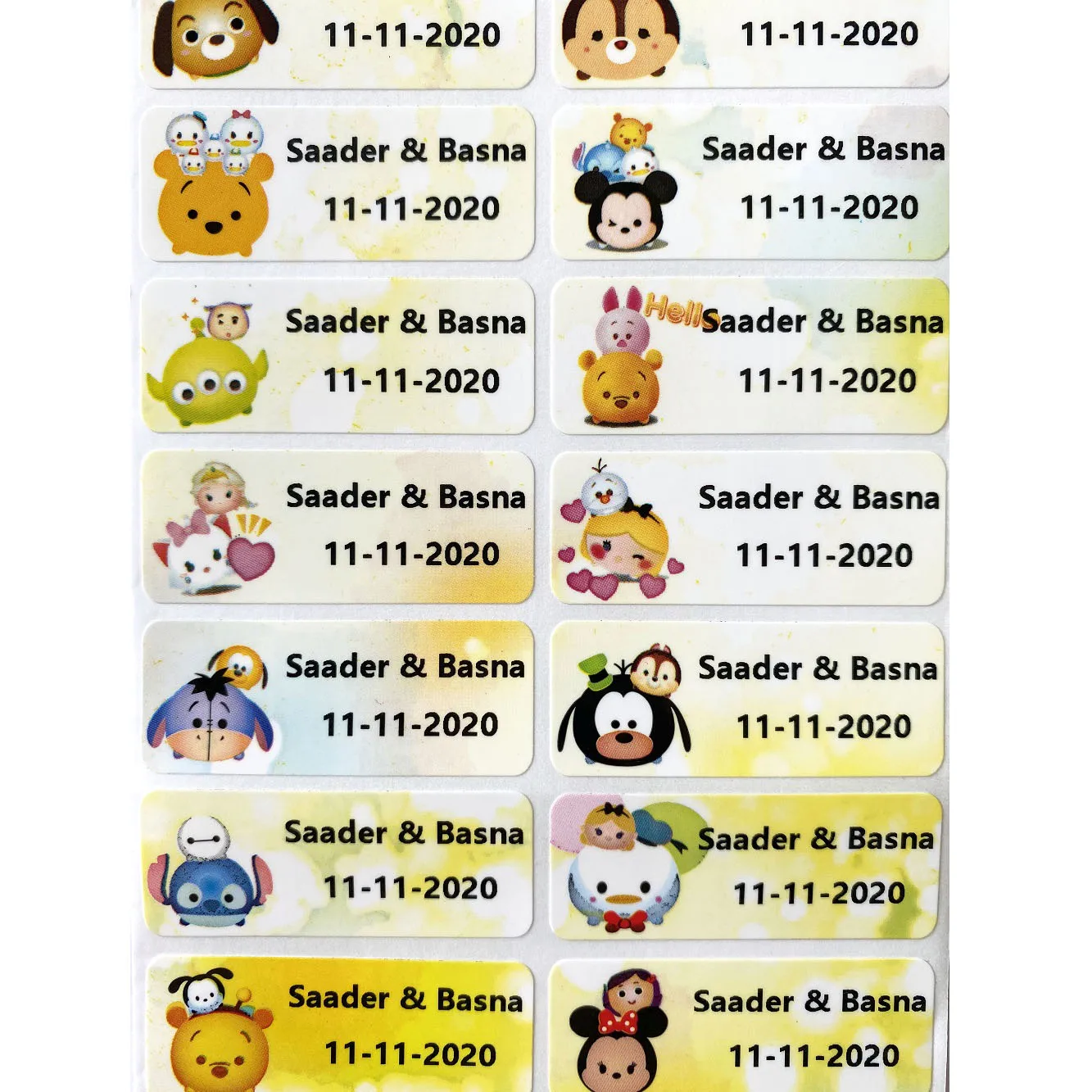 Cute Animal Pattern Custom Name Sticker Multicolor Waterproof Personal Label Children Scrapbook School Stationery Set Stick