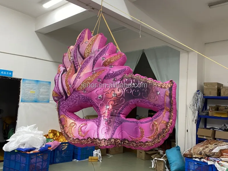 Jenor Customize Inflatable Pink Mask Inflatable Mark Balloon for Masquerade Decoration