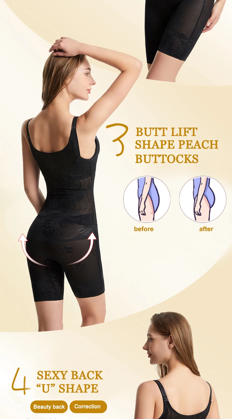 Wholesale Women Tummy Body Bodysuit Booty Seamless Shaper Full Body Waist Trainer Shapewear Bodysuit factory