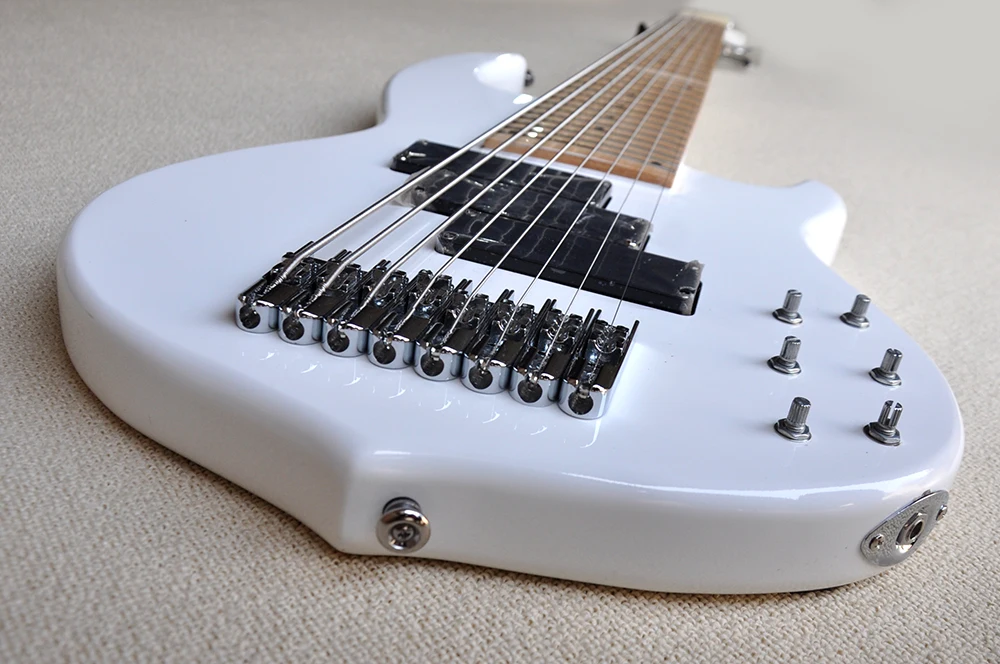 Flyoung Musical Instruments 8 Strings Electric Bass White Bass