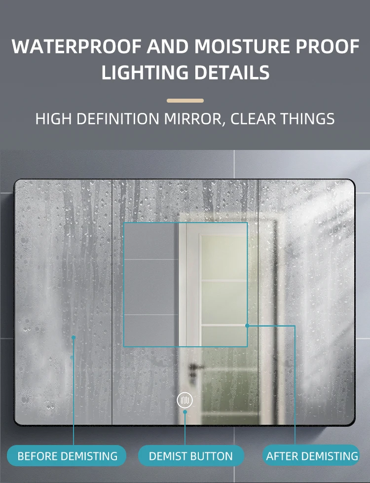 Kaho Ip44 Touch Screen Bathroom Defroster Barber Shop Mirrors With Led ...