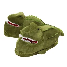 Wholesale Animals Shaped Plush Slippers Boys Dinosaur Warm Slippers Cartoon Cute Shoes for Indoor Use