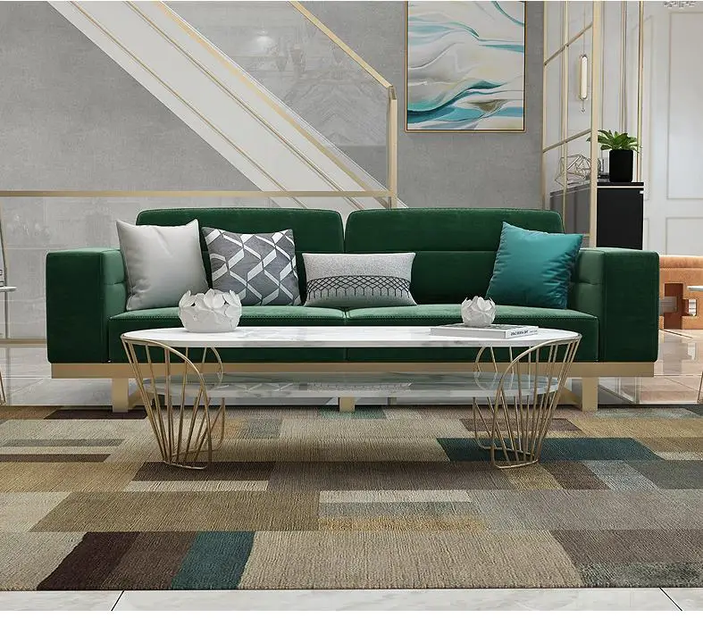 Creative Design light luxury Nordic minimalist modern Metal Iron living room Household Marble Coffee Table