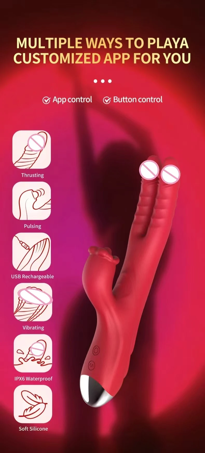 Magnetic charging dock with vibrator and USB power cable