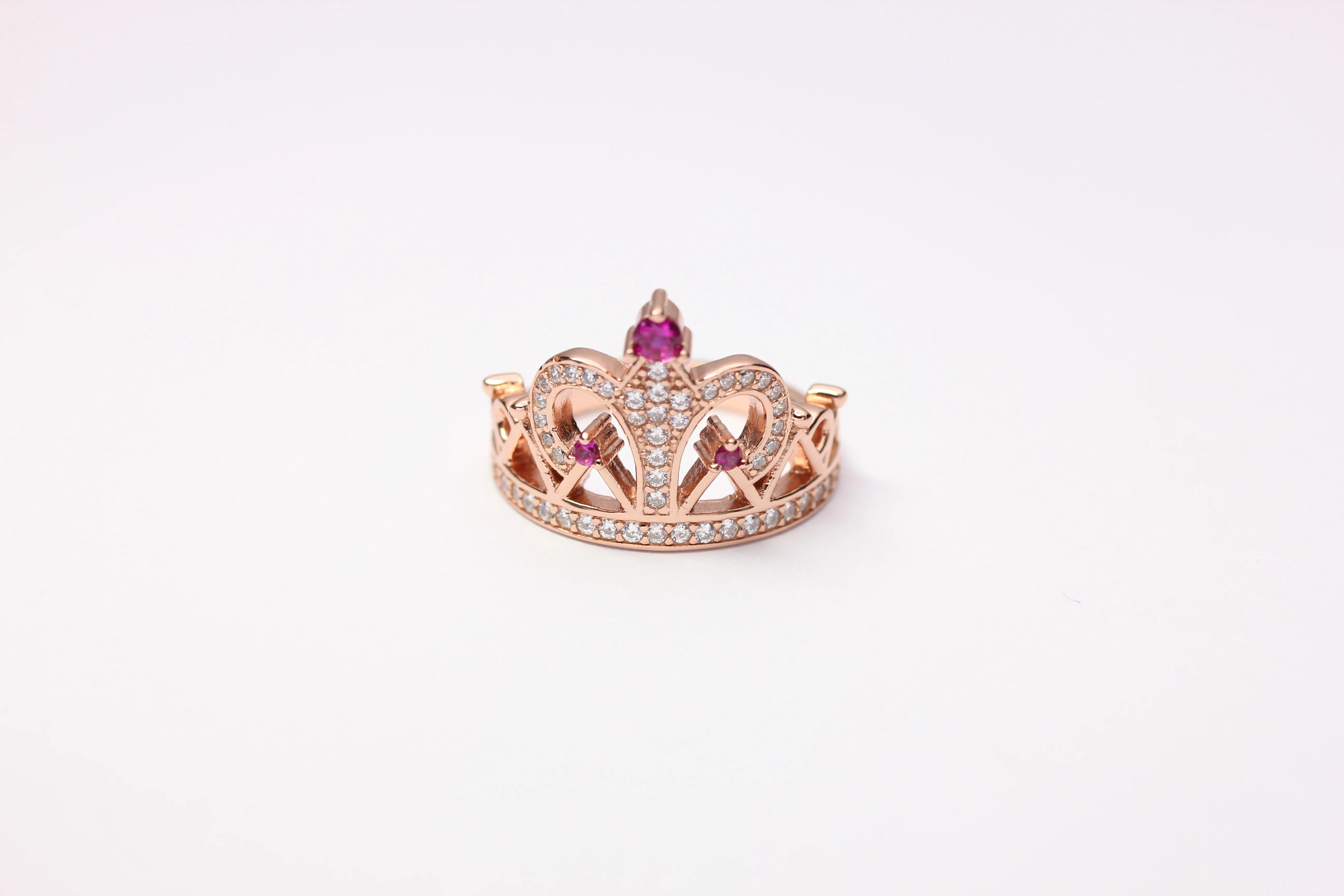 Princess Crown Tiara Wedding CZ Band Eternity Ring 925 Sterling Silver ...