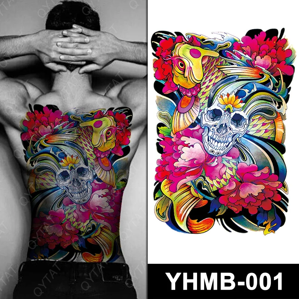 Aikeis Pack de 2 tatuajes temporales semipermanentes extragrandes, resistentes al agua, realistas, sin pegamento, no reflectantes, duran de 1 a 2 semanas Aikeis Pack de 2 tatuajes temporales semipermanentes extragrandes, resistentes al agua, realistas, sin pegamento, no reflectantes, duran de 1 a 2 semanas