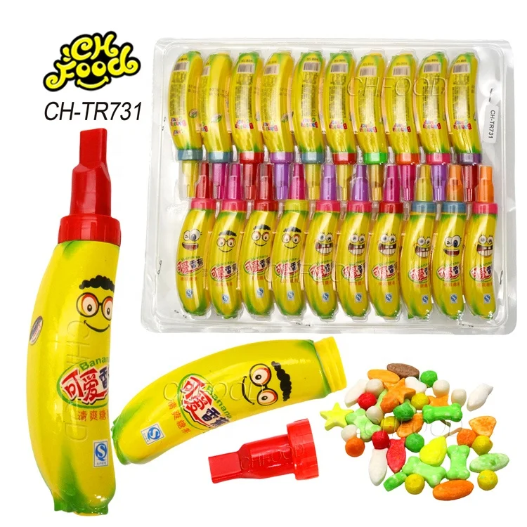 Wholesale LOW MOQ Small Cheap Plastic Whistle Banana Toy Candies for Kids