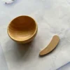 madera (cuenco + cortador de mascarillas faciales)