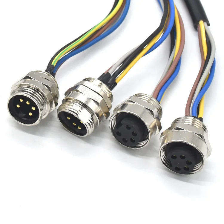 IP67 Waterproof 5-Pin Male Female Connector 5/8-Inch Alloy Brass Material Copper Power for Aerospace