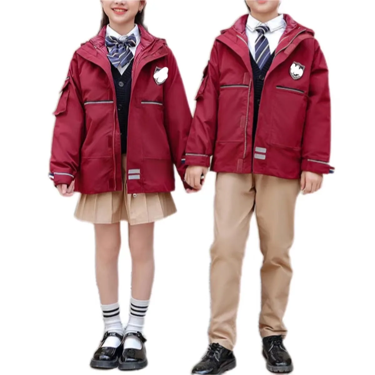 Primary And Middle School Students' Windproof Warm Coat And Pants