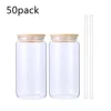 16oz single wall bamboo lid glass can