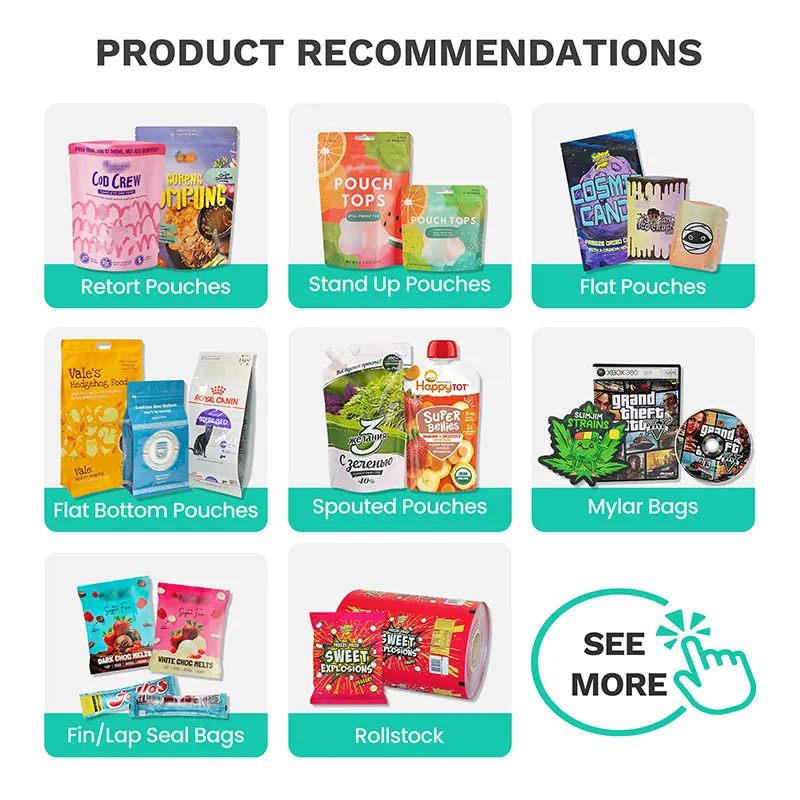 Custom Printing Resealable Plastic Stand up Ziplock Pouches