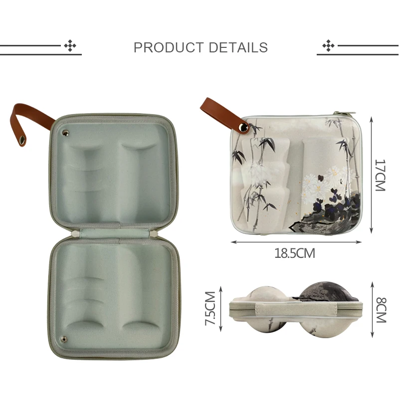 Wholesale Custom Logo Shockproof Tea Bag Packaging Box Waterproof Tea Bag Empty Tea Bag Set EVA Case factory