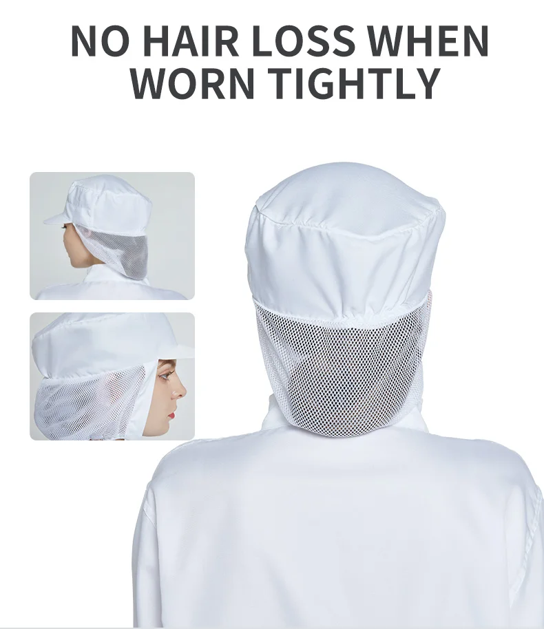 Lightweight Polyester-Cotton Food Processing Hat One Size Fits All for Food Factory and Workshop