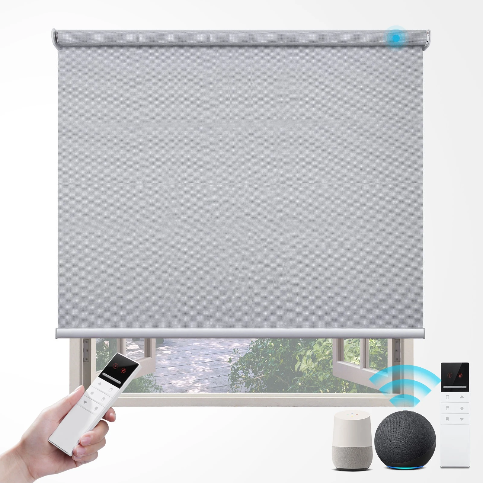 ZSTARR Home Decoration Window Covering ECO Friendly Fabric Motorized Window Shades Roller Blinds for Prayer Room Living Room