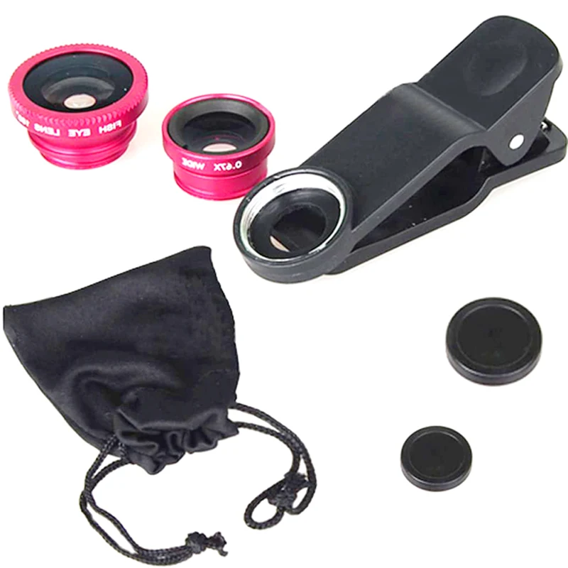 Camera Compatible All Cell Phones Portable 20mm Wide Angle Macro Fisheye 3 in 1 Lens