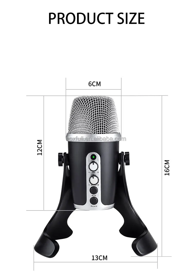 Voxfull Vf-k01 Usb Microphone Condenser Gaming Microphone For Streaming  Podcast Studio Recording - Buy Usb Microphone - Computer Condenser Gaming  Mic For Pc/laptop/phone/ Headphone Output Volume Control Plug And Play,Usb  Microphone For