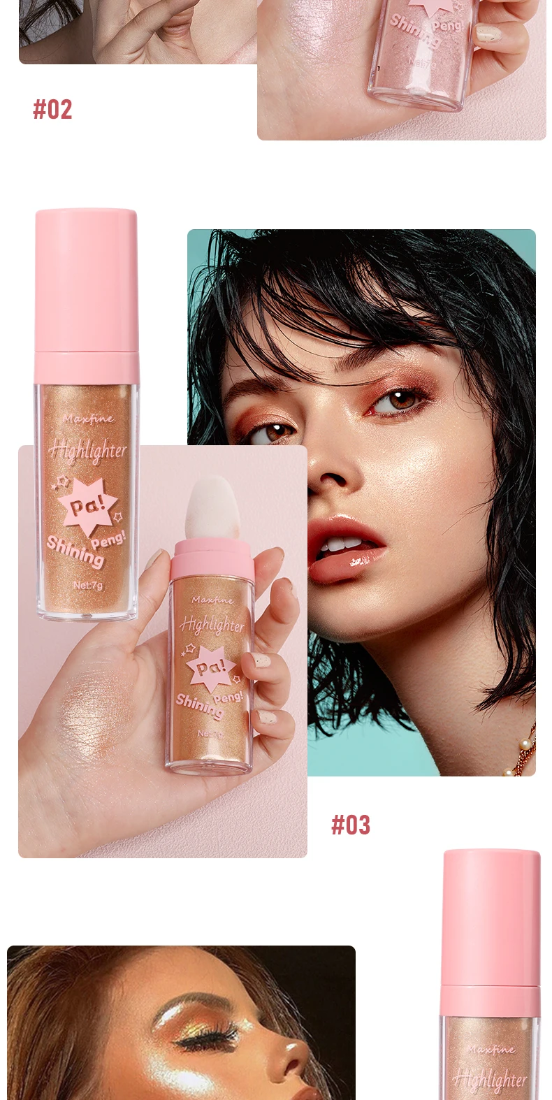 Powder Highlighter Powder Shimmer Contour Blush Powder For Girl Face