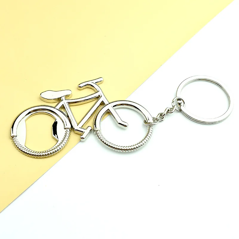 Creative Bike Poker Key Chain Design Custom Logo Keychain Craftwork Metal Bike Bicycle Bottle Opener Keychain Gift Wholesale
