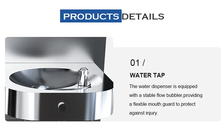 stainless steel double basin wall mounted drinking water fountain for school supplier