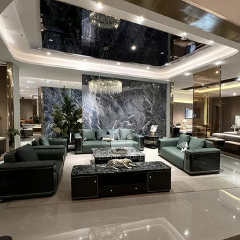 Luxury Homey Modern Three Seat Chesterfield Leather Sofa Furniture Set Solid Wood Legs 120-Month Warranty for Apartment Living