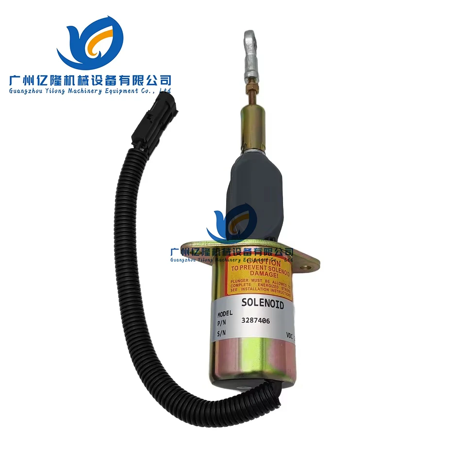 Excavator Spare Parts Diesel Engine Parts Fuel Shut Off Solenoid Valve 3287406