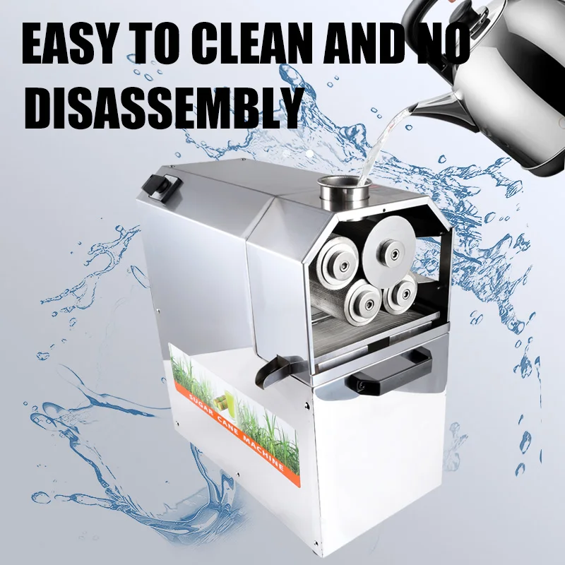 Commercial Automatic 4 Rollers Table Top Electric Sugarcane Juicer Sugar Cane Juice Making  Press Extractor Machine