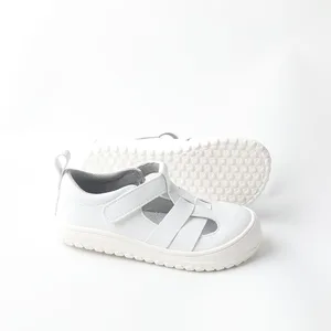 Babyhappy Ergonomic Summer Kids Slides Wholesale Leather Slip-On Anti-Slippery Flat Design Mesh Strap