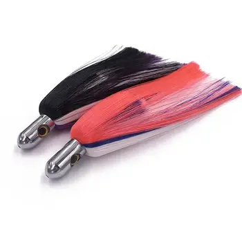 CHEERY 6.5inch Brass Bullet Head Triple Colors Metal Hair Skirt Island Lure Fishing Lure for Saltwater Fish 50g – Metal Jig – view 4