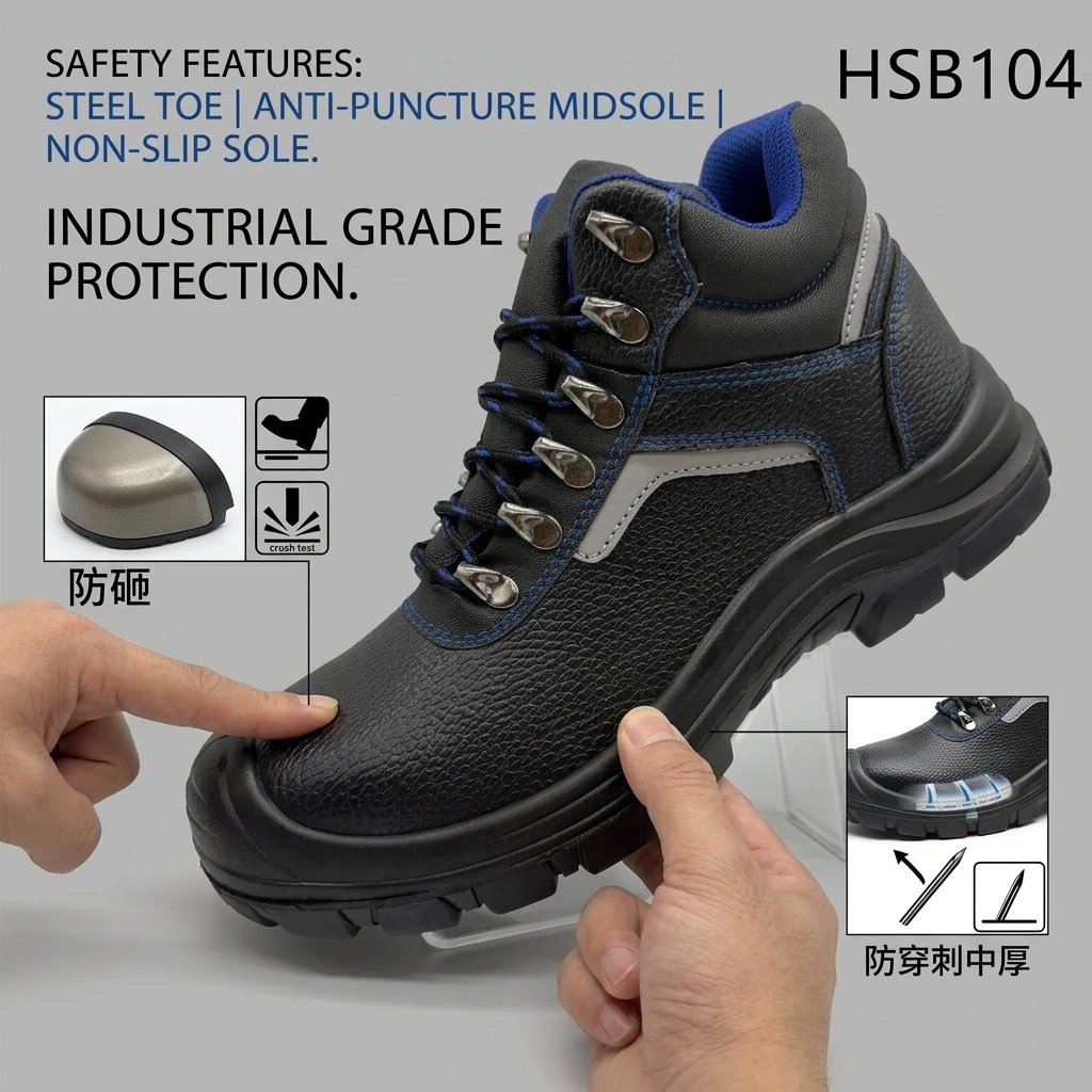 LXG,Battery Production Anti-static S3 Standard Labor Footwear Anti-shock/puncture PU+rubber Outsole Security Boots HSB104